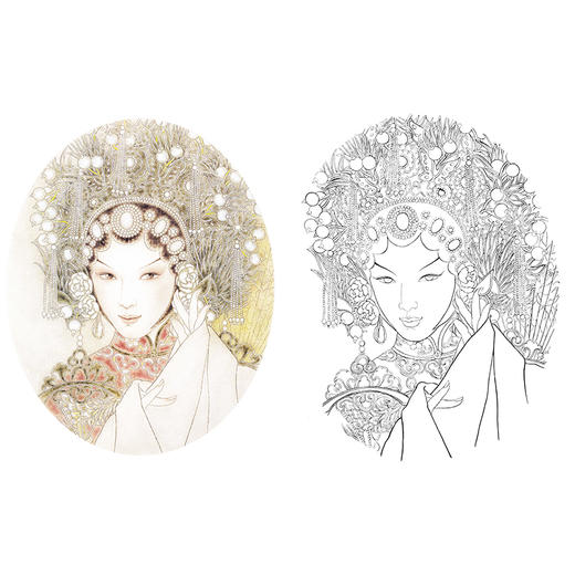 工笔人物白描底稿-其他人物-戏曲人物小品-B101 商品图0