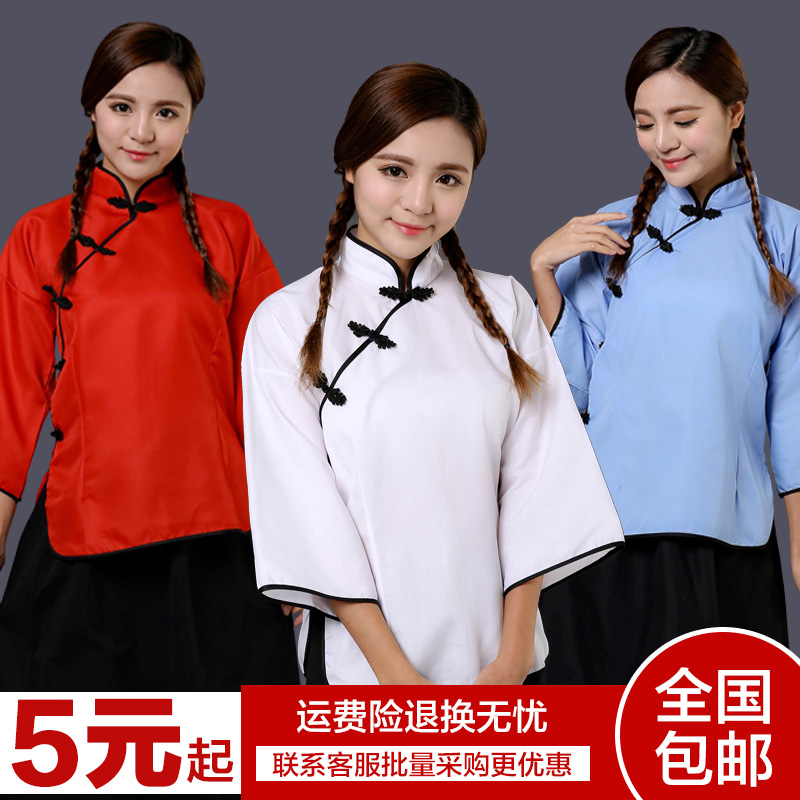 民国学生装女五四青年装棉民国时期古装服装校服毕业服写真中山装
