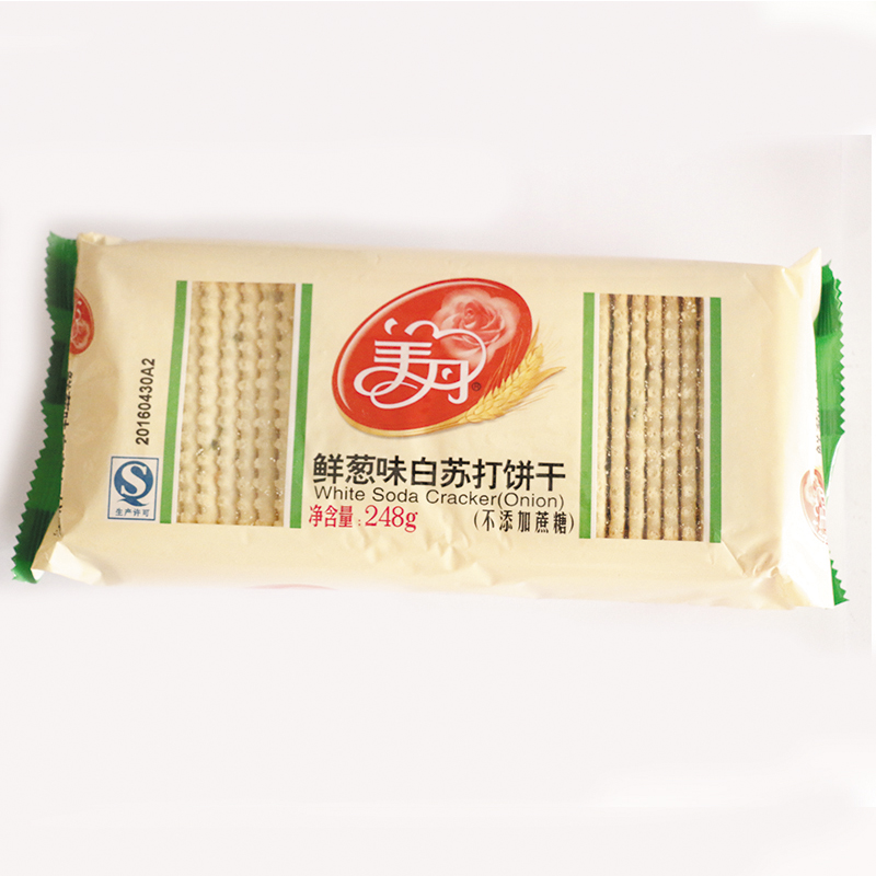 美丹 鲜葱味 白苏打饼干 248g