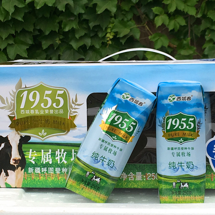 西域春纯牛奶1955 新疆特产 精品 补钙佳品 全脂高温灭菌 省内包邮
