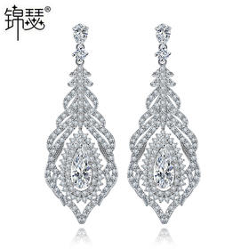 （耳环）潇雨蜿蜒钢针耳环 AAA锆石