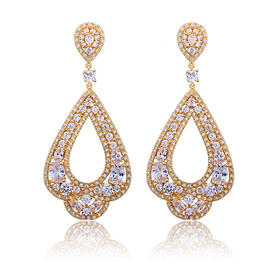 （耳环） 欧美高贵 女耳环闪耀之夜锆石耳饰品