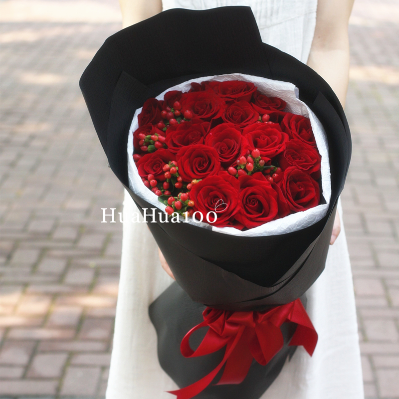 爱你久久丨19朵红玫瑰花束