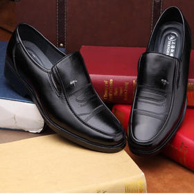 【服饰鞋包】夏季中老年爸爸鞋商务正装男士皮鞋套脚男鞋潮流透气休闲鞋男