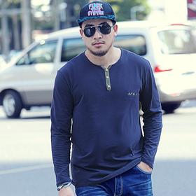 （T恤男）秋季新款大码男士肥佬长袖t恤男加肥加大