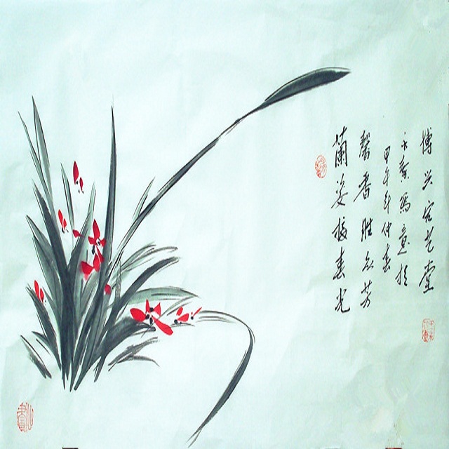 国画兰花横幅