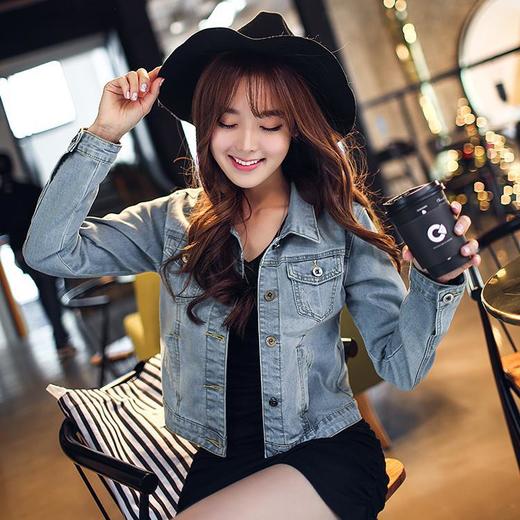 【服饰鞋包】秋装新款韩版弹力修身牛仔外套女短外套长袖女潮 商品图0