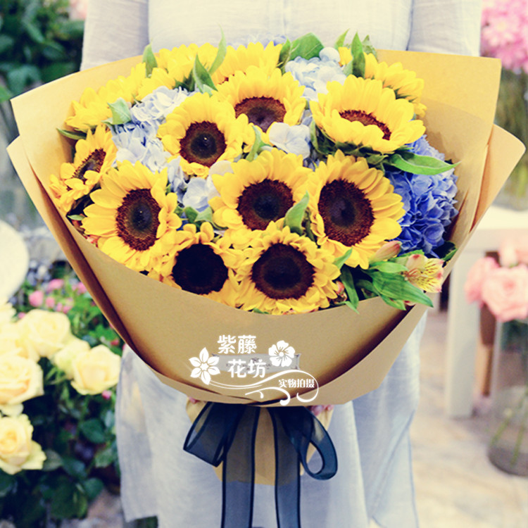 小清新向日葵花束