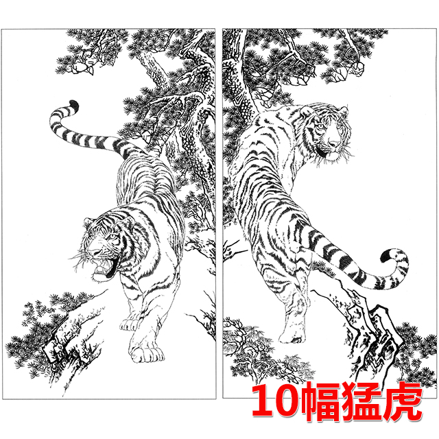 10幅猛虎白描合集 -无彩图-整套出售-db46