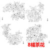 8幅茶花花卉白描合集-DB07 商品缩略图0