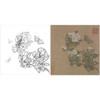 宋画花鸟白描底稿-宋 佚名 海棠蛱蝶图-蝴蝶-斗方小品册页-X017 商品缩略图0