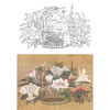 宋画横幅工笔花鸟白描底稿-宋 李嵩 花篮图-X029 商品缩略图0