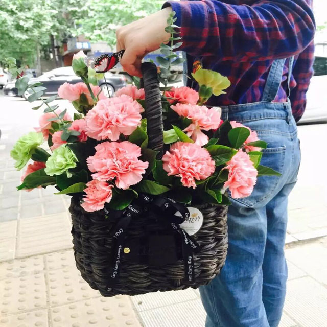 【意境花卉】 康乃馨手提篮