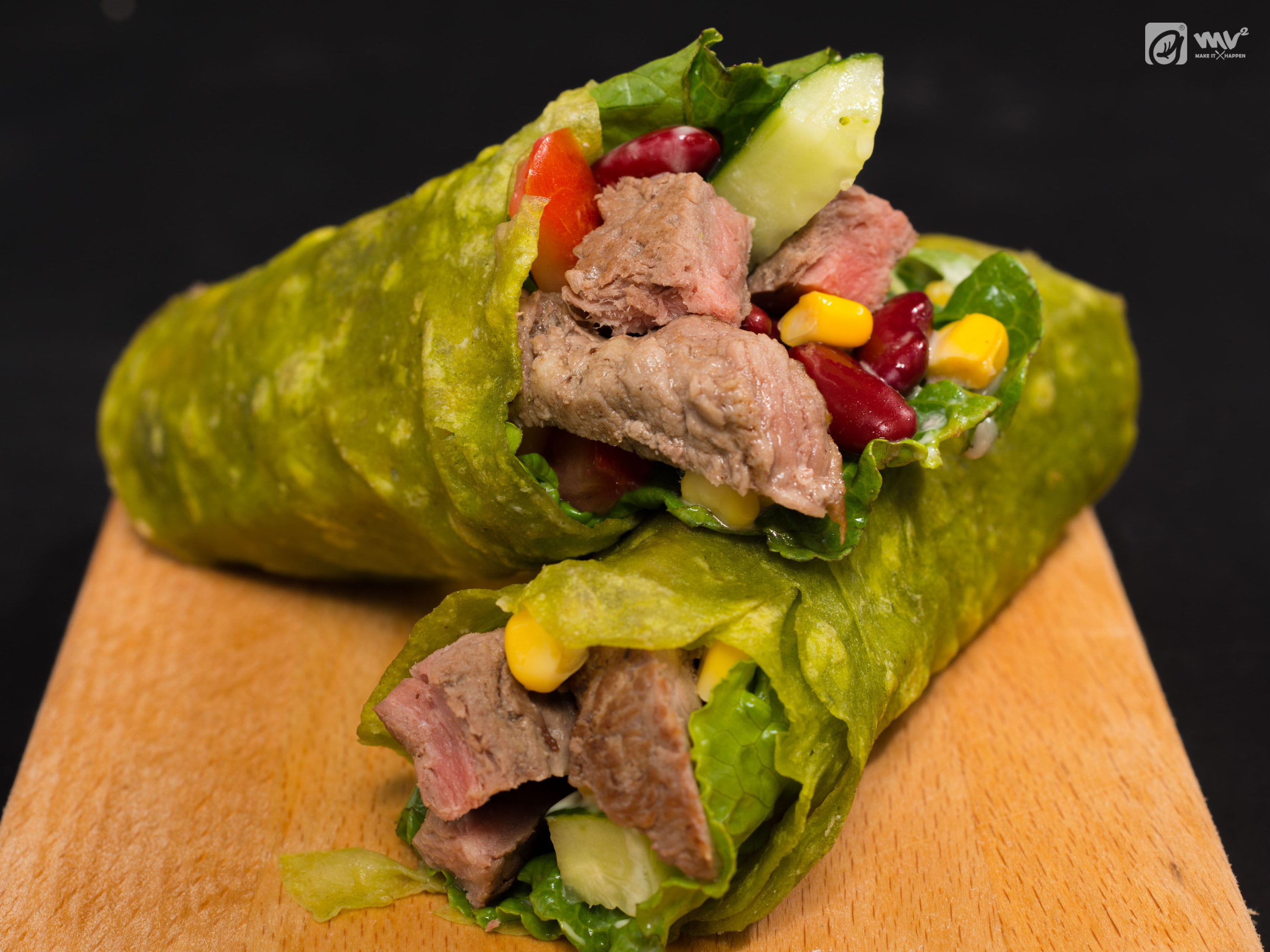 ţ beef spinach wrap