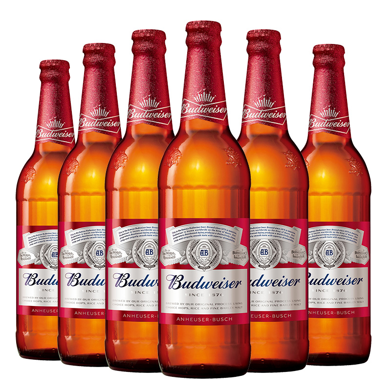 budweiser/百威啤酒 经典美式拉格啤酒 600ml 玻璃瓶