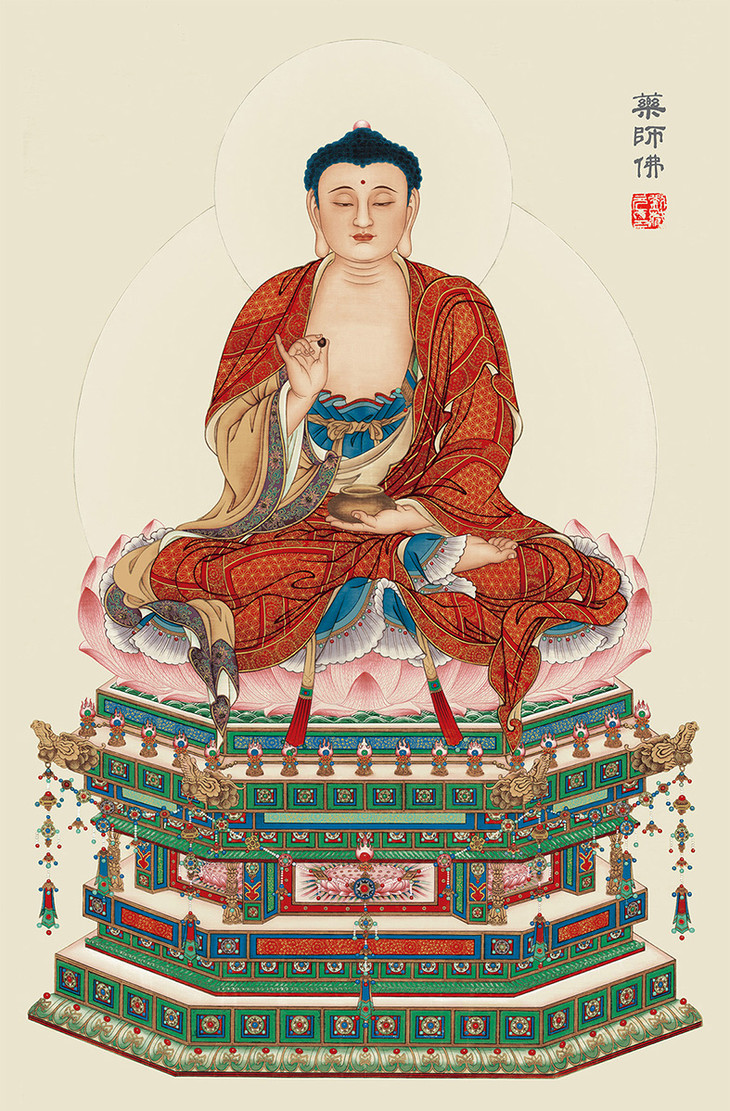 刘藏元 限量签名版画 《药师佛》