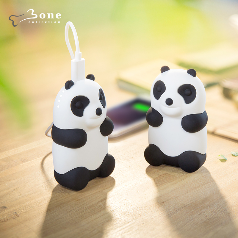 bone好设计 可爱卡通熊猫公仔造型充电宝移动电源随身
