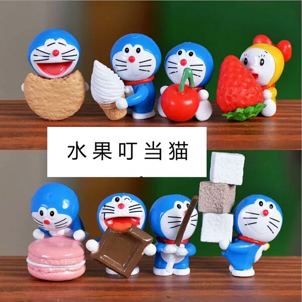 蛋糕装饰水果叮当猫机器猫多拉a梦哆来美摆件公仔情景