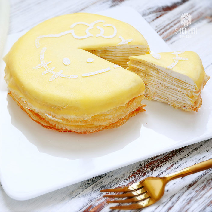 durian crepe cake 榴心kitty 萌系榴莲千层蛋糕