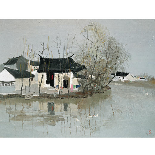 吴冠中|《水上人家》——综合版(油画） 商品图1