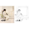 工笔现代人物白描底稿-儿童-心事-斗方小品册页-ZV09 商品缩略图0