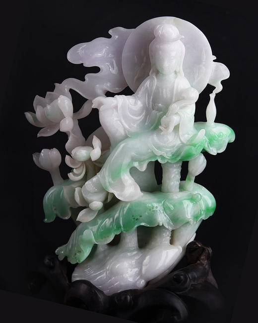 【和美】淡紫飘绿童子拜观音（带底座）-BJ509039 商品图3