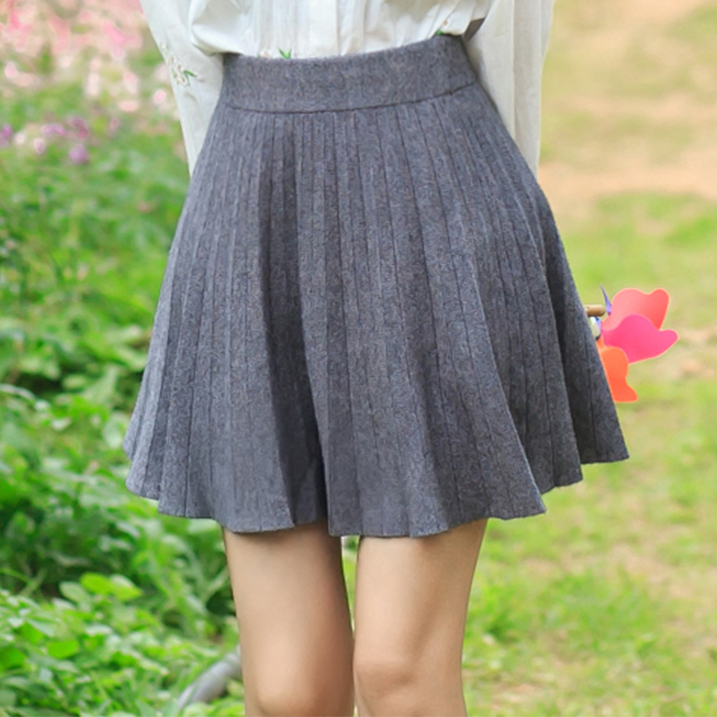 短款百褶裙女