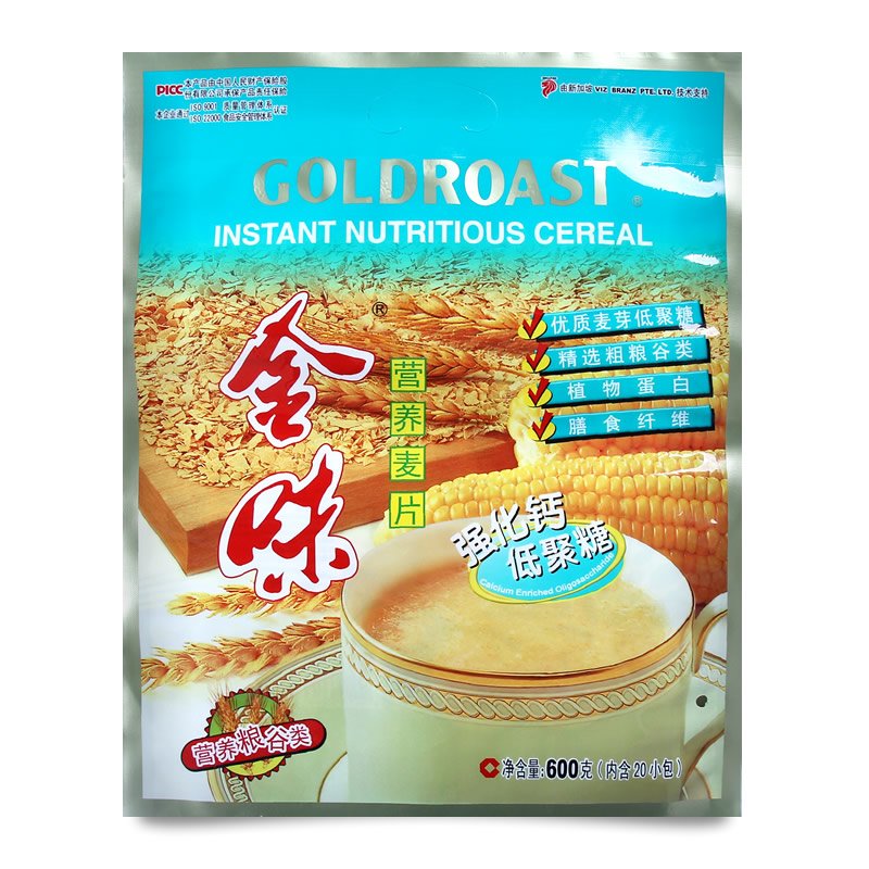 金味营养麦片原味/强化钙/低聚糖麦片600g袋装经典味道营养早餐