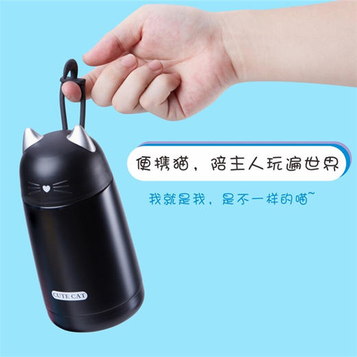 remax/创意卡通萌猫保温杯可爱迷你便携女学生不锈钢真空学生水瓶 商品图2