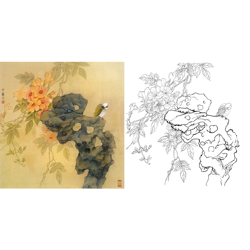 斗方小品-周中耀工笔花鸟-dv06