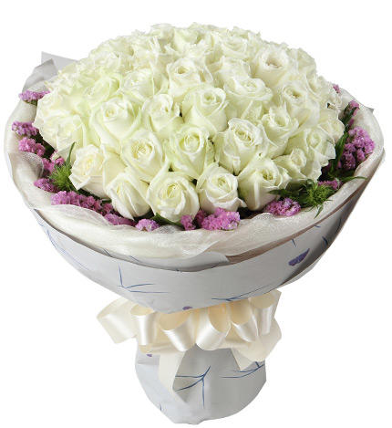 50朵白玫瑰花束 白雪公主 商品图0