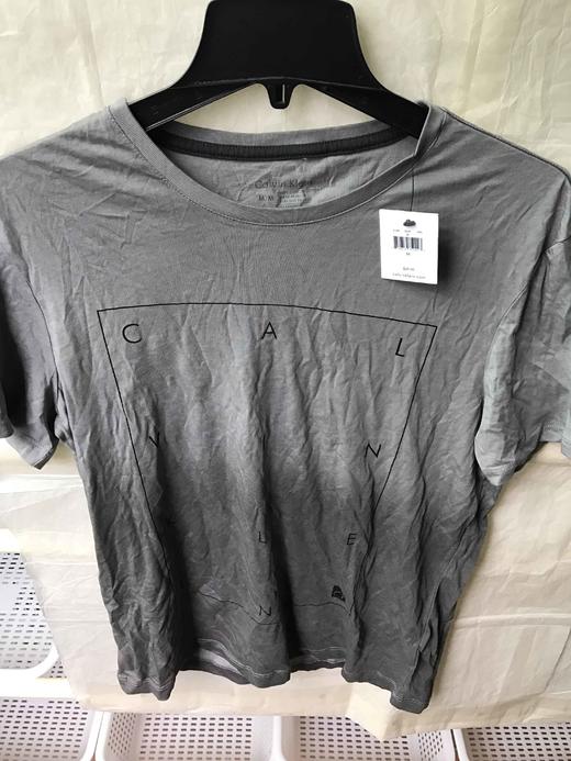 瑕疵 渐变色字母款Calvin Klein CK 男款夏季休闲短T恤 商品图0