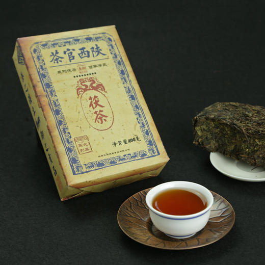 陕西黑茶茶叶 手筑茯砖茶陕西官茶（秦） 400g 商品图1
