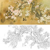 周中耀横幅工笔花鸟白描底稿-樱花-晓园三月樱花醉-FV10 商品缩略图0