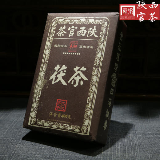 陕西官茶 （汉）秦御养生金花茯砖黑茶 400g 商品图1