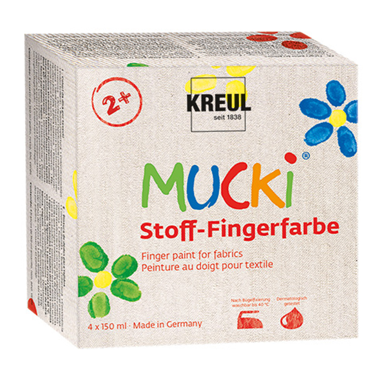 kreul可洛尔 纺织品手指画颜料套装2  28400 德国进口