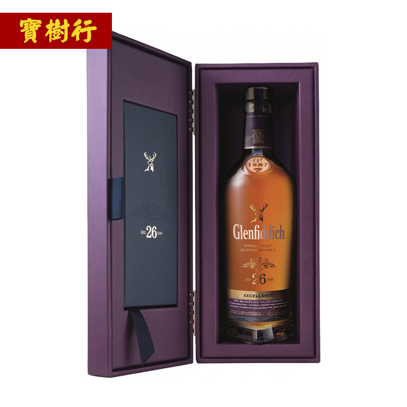 【glenfiddich】格兰菲迪26年700ml 苏格兰单一麦芽威士忌纯麦