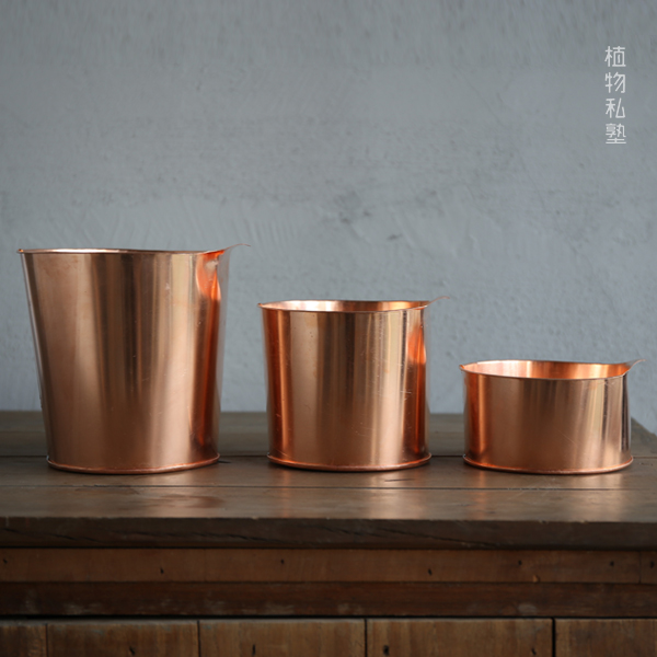 植物私塾 紫铜盛水皿 干花桶 鲜花桶 花道花器水桶