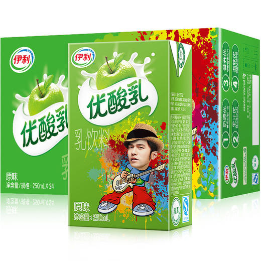 优酸乳原味、草莓、蓝莓、哈密瓜、AD钙250ml*24盒 商品图0