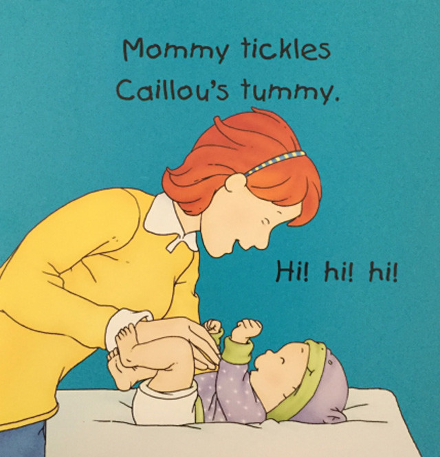 《看!我的身体look at me》中,caillou has   tummy.do you?