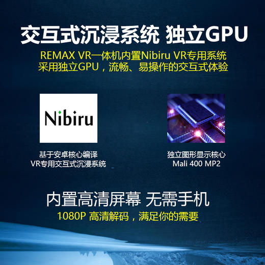 Remax VR一体机虚拟现实3D眼镜头戴式智能游戏头盔便携3D成人影院 商品图3
