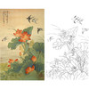 竖幅工笔花鸟白描底稿-俞致贞荷花燕子-HV03 商品缩略图0