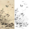 竖幅工笔花鸟白描底稿-俞致贞草虫-HV05 商品缩略图0