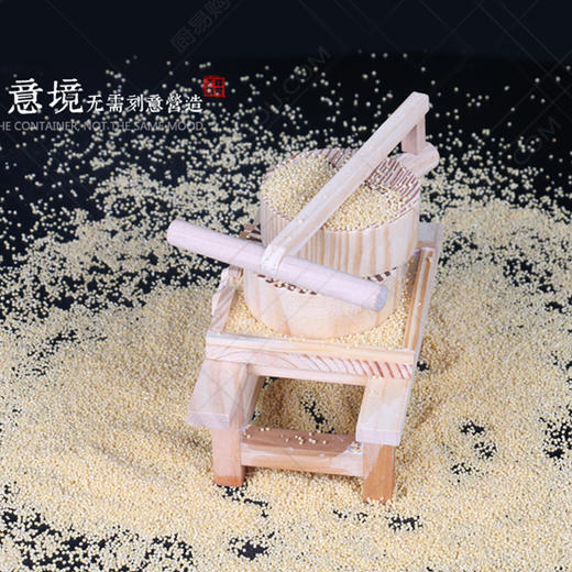 木质盛器【002】创意菜盘饰 创意木器 餐桌盘饰 石磨豆花 商品图2