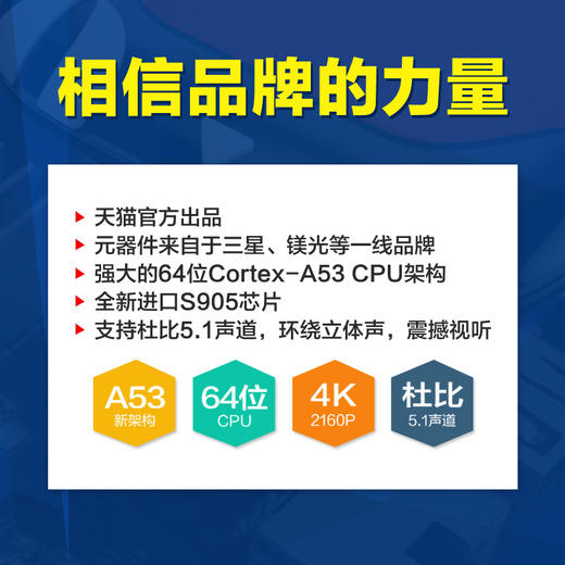 天猫魔盒M13电视高清网络机顶盒超清64位电视盒子wifi硬盘播放器四核CPU 商品图2