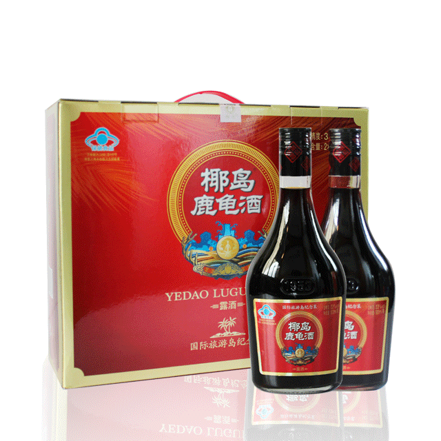 椰岛鹿龟酒纪念装1盒500ml2瓶富硒康1盒250ml2瓶组合套装