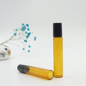 茶色玻璃精油瓶滚珠瓶护肤品分装瓶化妆品钢珠走珠瓶10ML