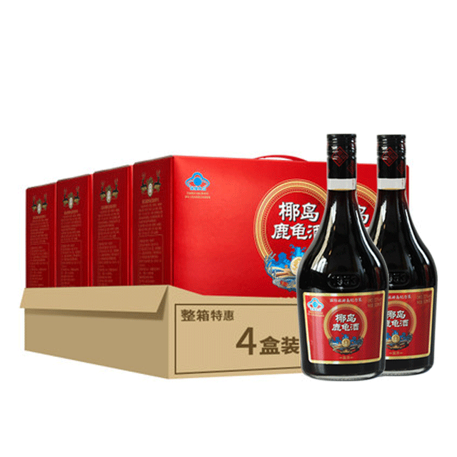 椰岛鹿龟酒 纪念装一箱(4盒 500ml*8瓶)