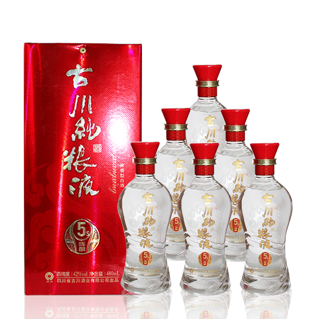 古川纯粮液 5s陈酿 42 480ml*6瓶整箱装