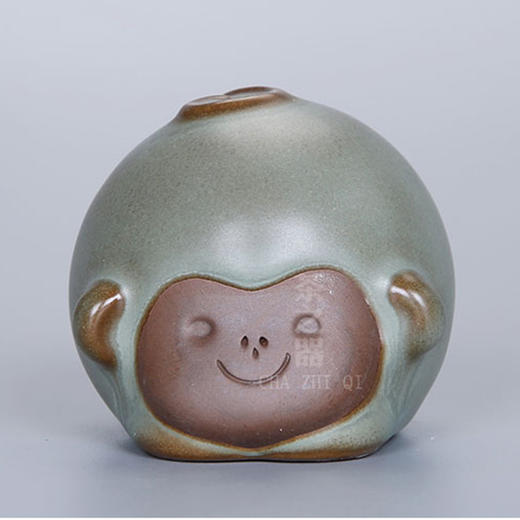 一对汝窑猴茶宠 商品图4